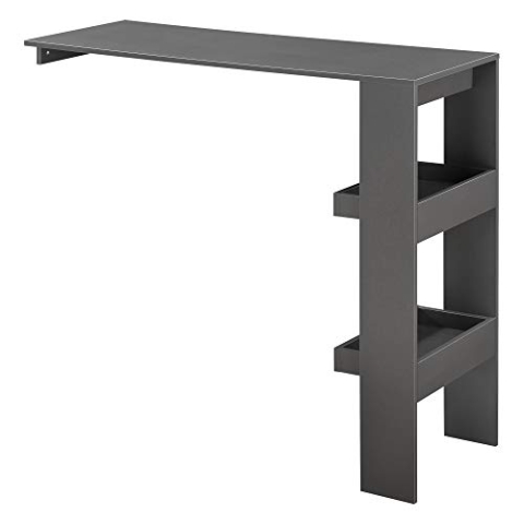 [en.casa] Bartisch Bromölla 120 x 45 x 106 Stehtisch für Wandmontage mit Ablagen Dunkelgrau