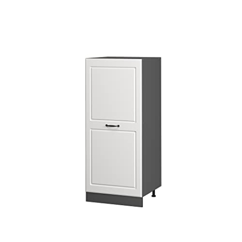 Vicco Hochschrank R-Line, Küchenkommode, Weiß Landhaus/Anthrazit, 60 cm