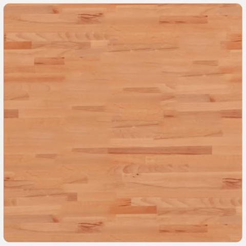 vidaXL Tischplatte, Quadratisch Holzplatte mit 4 abgerundeten Ecken, Holztischplatte Ersatzplatte für Couchtisch, Massivholztischplatte Platte, 80x80x4 cm Massivholz Buche
