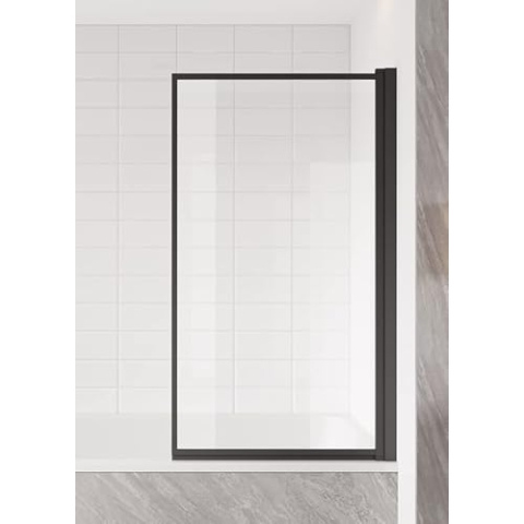 Badewanne Medal 5mm mit Nanobeschichtung 60 x 140cm Matt schwarz Duschwand Duschabtrennung Badewannenaufsatz