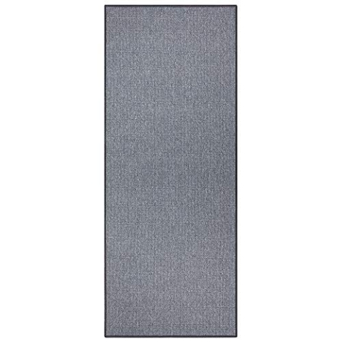 BT Carpet Bouclé Läufer – Küchenläufer rutschfest Teppichläufer Flachgewebe Kurzflor Teppich Küchenteppich für Flur, Küche, Wohnzimmer, Badezimmer, Bad – Grau, 80x400cm
