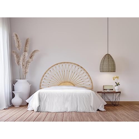 Vente-unique-Bettkopfteil - Rattan - 140 cm - Naturfarben - SOLIA