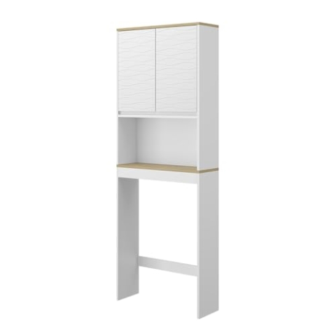 Vicco Toilettenschrank Livia, Aufbewahrungsschrank, Weiß, 60 x 163 cm