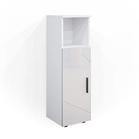Vicco Midischrank Irma, Badmöbel, Weiß Hochglanz, 30 x 95 cm
