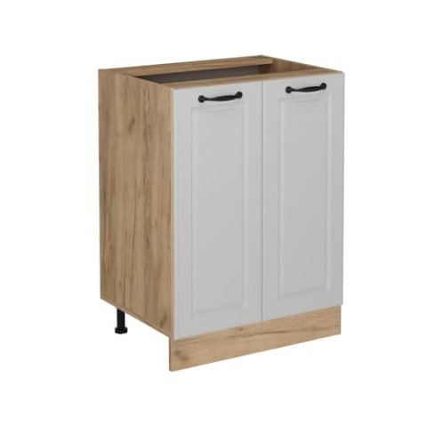 Vicco Küchenunterschrank R-Line, Weiß Landhaus, 60 cm ohne Arbeitsplatte