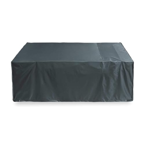 Lumaland Abdeckplane für Gartenmöbel 240 x 140 x 90 cm robuste Schutzhülle Abdeckhaube rechteckig Oxford 600D 280 g/m² Wasserdicht Witterungsbeständig Winterfest in Grün/Grau