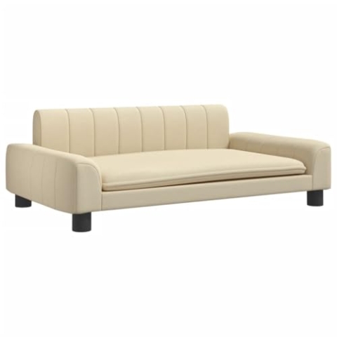 vidaXL Kindersofa, Couch für Kinder, Kindercouch mit runden Kanten, Kindersessel Minisofa Polstersofa Kindermöbel Sofa Kinderzimmer, Creme Stoff
