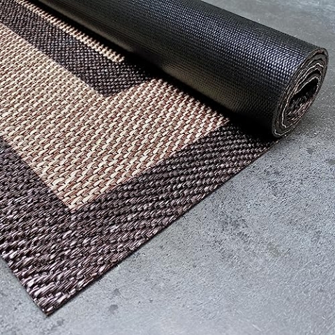 STORESDECO Teppich Premium en Vinyle Teppich Wohnzimmer Schlafzimmer und Küche von hoher Qualität mit elegantem Design rutschfeste Teppiche bei Flur und Outdoor wetterfest Rechtecke Braun 140x200 cm