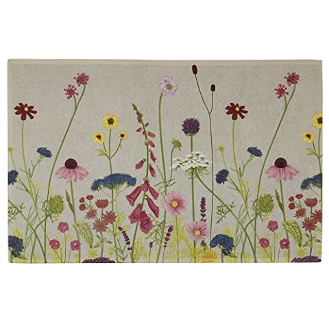 Mars & More Fußmatte WILDBLUMEN Türmatte Fußabtreter Gummi gummiert waschbar