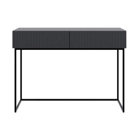 Selsey Schminktisch Makeup Tisch Frisiertisch Kosmetiktisch 110 cm Mit 2 Schubladen Veldio Schwarz Schwarze Beine
