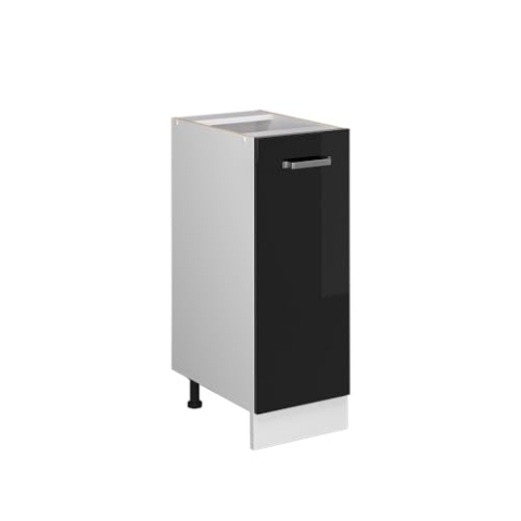 Vicco Apothekerschrank R-Line, Schwarz Hochglanz/Weiß, 30 cm ohne Arbeitsplatte