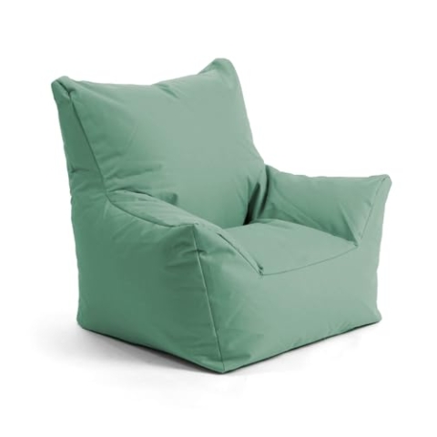 mokebo Outdoor Kindersessel 'Der Gartenzwerg', Kinder Sitzsack mit Füllung, auch als Lesesessel oder Sitzkissen für den Garten oder Balkon, Kindersitzsack für drinnen und draußen in Grün