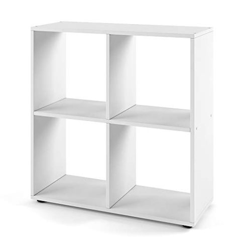 Vicco Raumteiler Tetra, stehendes Bücherregal, Weiß, 72 x 73 cm