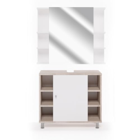 Vicco Badmöbel-Set Fynn, Badezimmerschrank-Set, Sonoma, 2 Teile