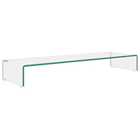 vidaXL TV-Tisch Aufsatz Monitor Erhöhung Glasbühne Podest Transparent 100x30x13