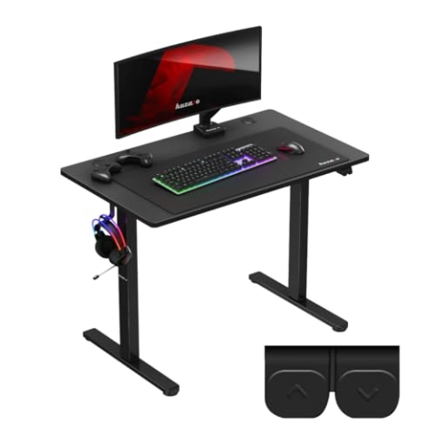 huzaro Hero 7.9 Black | Höhenverstellbarer Schreibtisch Elektrisch Stehschreibtisch | 100x60cm Höhenverstellbarer | Stufenlos Verstellbar Metallkonstruktion Kabeldurchführung Büro Homeoffice | Schwarz