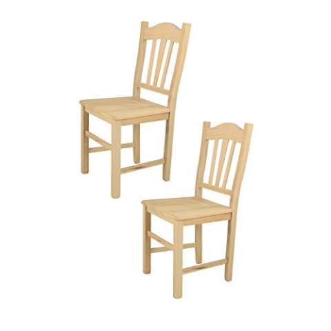 t m c s Tommychairs - 2er Set Stühle Silvana für Küche und Esszimmer, robuste Struktur aus poliertem Buchenholz, unbehandelt und 100% natürlich, itzfläche aus poliertem Holz