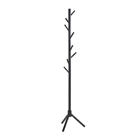 HAKU Möbel Garderobenständer schwarz, Massivholz - Maße: H 174 cm x Ø 43 cm, Style: Traditional