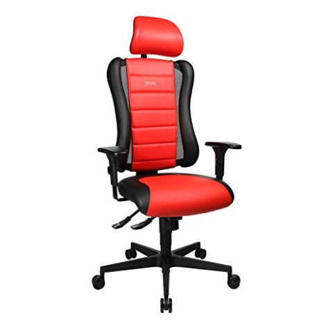 TOPSTAR | Bürostuhl SITNESS RS | inkl Kopfstütze und Armlehnen | schwarz/rot
