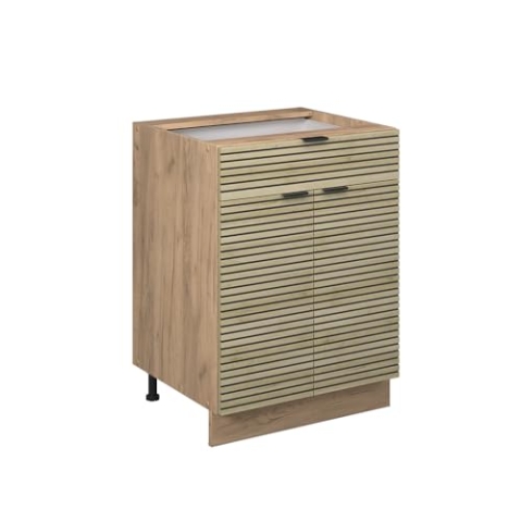 Vicco Schubunterschrank Fame-Line, Eiche Paneel, 60 cm mit Schublade, ohne Arbeitsplatte