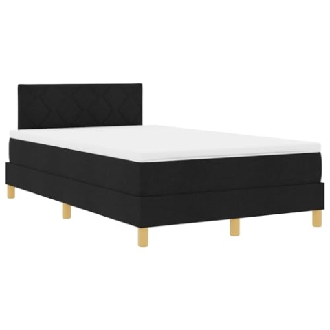 vidaXL Boxspringbett mit Matratze & LED Schwarz 120x200 cm Stoff