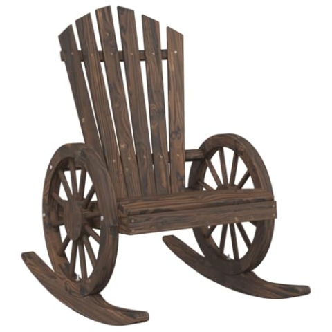 vidaXL Adirondack Schaukelstuhl, Schaukelsessel für Garten Terrasse Balkon, Gartenstuhl mit Schaukeldesign, Sessel Gartenmöbel, Landhausstil, Massivholz Tanne