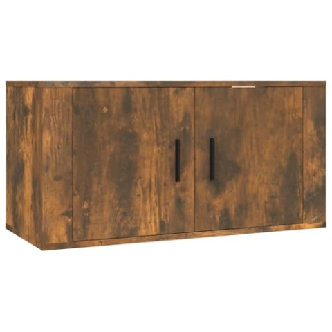 vidaXL TV Wandschrank Hängeschrank Fernsehschrank Lowboard Fernsehtisch TV Möbel Schrank HiFi-Schrank Hängend Wohnzimmer Räuchereiche 80x34,5x40cm