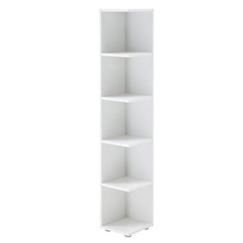 CORNER Light Eckregal in Weiß - Platzsparendes Standregal mit 5 offenen Fächern für Wohnzimmer, Jugendzimmer oder Flur - 24 x 142 x 26 cm (B/H/T)