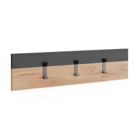 Vicco Wandgarderobe Orlando, Garderobe mit Haken, Anthrazit/Goldkraft Eiche, 60 x 15 cm