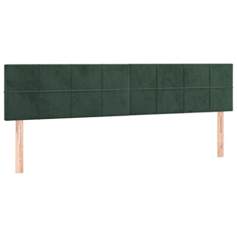 vidaXL 2X Kopfteil Polsterkopfteil Betthaupt Bettkopfteil für Bett Bettrahmen Bettgestell Schlafzimmer Bettzubehör Dunkelgrün 90x5x78/88cm Samt
