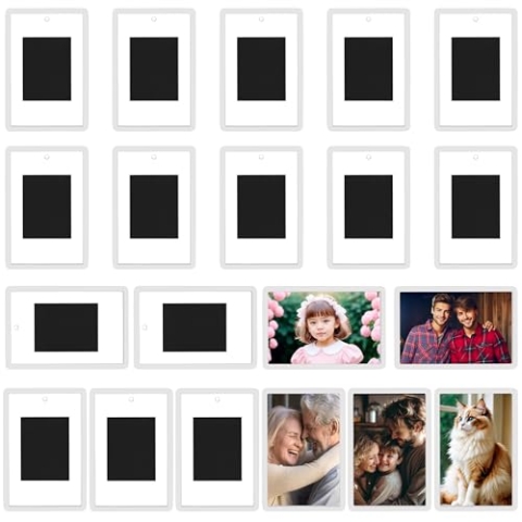 Kurtzy Mini Bilderrahmen magnetisch (100er Pack) - Foto Magnete für 7 x 4,5cm, Fotos - Magnet Bilderrahmen - Fotomagnete - Magnetische Bilderrahmen - Foto Magnete für kleine Fotos