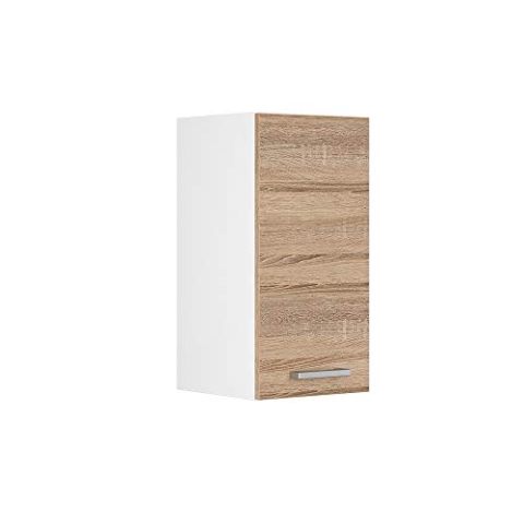 Vicco Hängeschrank R-Line, Wandhängeschrank, Sonoma/Weiß, 30 cm mit Tür