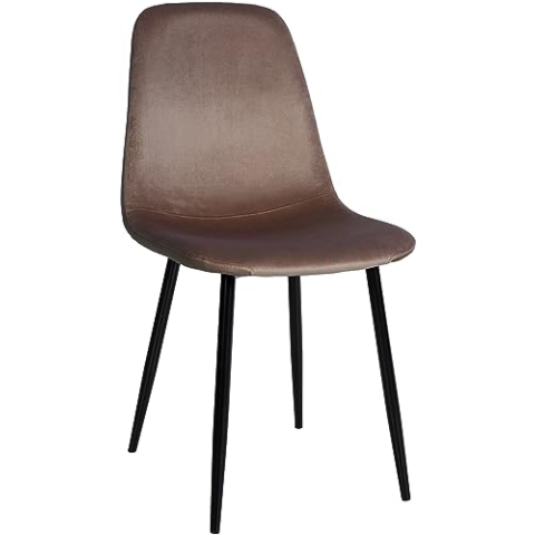 CLP Esszimmerstuhl Napier I Samt I Stoff I Kunstleder I Mit Bodenschonern, Farbe:braun, Material:Samt