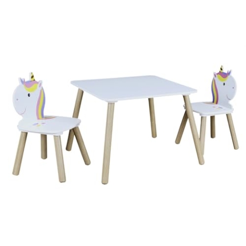 MESA C/2 SILLAS INF. UNICORNIO, 55.00 x 55.00 x 43.00, Einhorn Lily