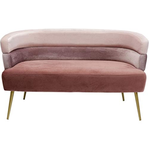 Kare Design Sofa Sandwich Rosa, 2-Sitzer, Wohnzimmer, Samt, Modern, Sofa klein, Couch, 64x125x64cm