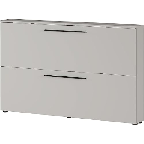 Germania Schuhschrank 2576-572 GW-Utah, in Kaschmir, mit Platz für 12 Paar Schuhe, geringe Tiefe, ideal für schmale Flure, 140 x 85 x 19 cm (BxHxT)