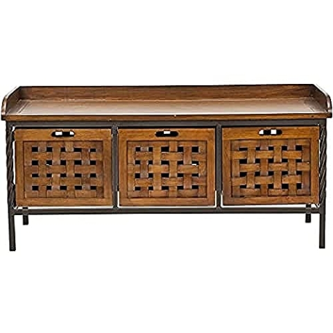 Safavieh Maria Bank Mit Ablage, Holz, Braun, 107 x 39 x 50.80 cm