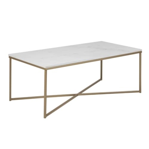 AC Design Furniture Couchtisch Antje, B: 120 x T:60 x H: 46 cm, Marmor, Weiss