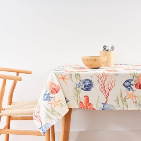Belum Tischdecke mit Fleckenabweisend, Größe 300 x 155 cm, extraweich, Mehrfarbig, 100, Stoff 100% Bio-Baumwolle, Modell 0120-413, Bunt