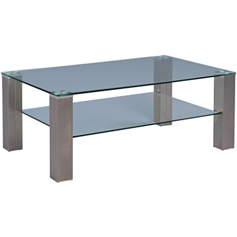 M2 Kollektion Couchtisch Cilo 2 in Silber, B/H/T = 105x41x65cm