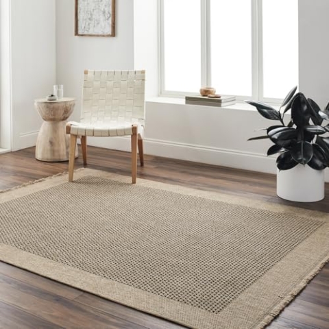 Livabliss Outdoor Teppich Cairns - In- und Outdoor für Balkon, Terrasse, Garten, Küche - 117x166 cm, Boho Style, Beige und Schwarz
