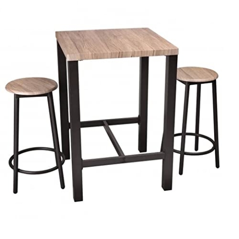 Urban Living „Dock“ STEHTISCH MIT 2 HOCKERN 60X60XH86CM UND 30X30XH62CM