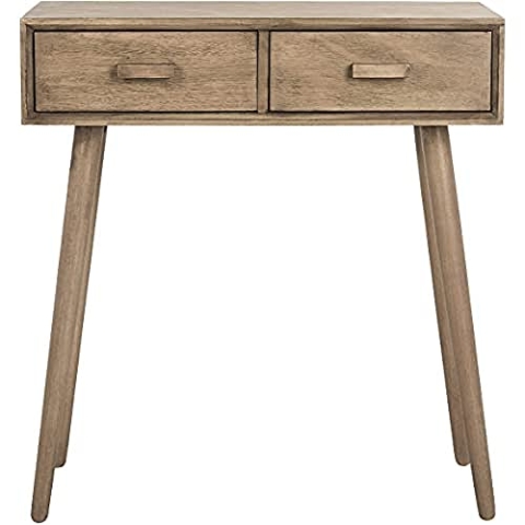 SAFAVIEH Modern Wooden Accent Table, in Chocolate, 35 X 70 X 80