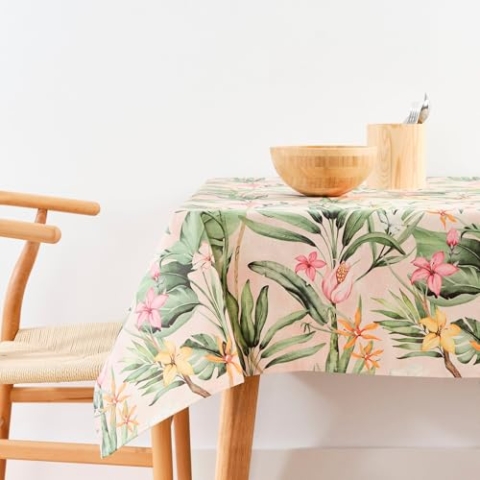 Belum 0120-406 Tischdecke, schmutzabweisend, Größe 240 x 155 cm, extra weich, Mehrfarbig, Tischdecke aus 100% Bio-Baumwolle, Stoff aus 100% Bio-Baumwolle