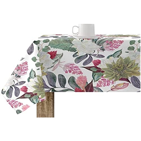 Belum Tischdecke ohne Wachstuch Ula 105, Tischdecke 200 x 140 cm, schmutzabweisend, harzbeschichtet, antibakteriell, Tischdecke aus organischem Stoff, Tischdecke aus 100% Bio-Baumwolle