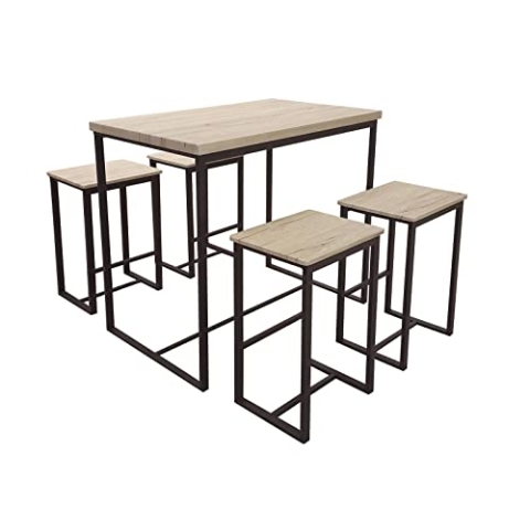 Urban Living „Dock“ STEHTISCH MIT 4 HOCKERN 100X60XH89CM UND 40X30XH60CM