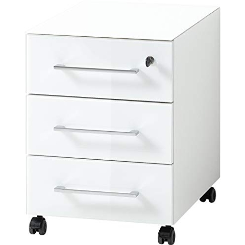 Germania Rollcontainer 4201-84 GW-Monteria, in Weiß, abschließbar, 40 x 55 x 50 cm (BxHxT)