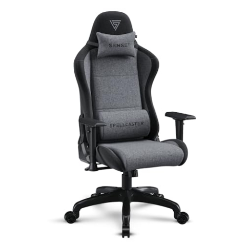 SENSE7 Spellcaster FUKU Ergonomischer Büro- und Gaming-Stuhl – Atmungsaktives Material, Verstellbare 1D-Armlehnen, Neigung 90°-160°, Robuste Konstruktion, Wippfunktion, Lendenwirbelstütze