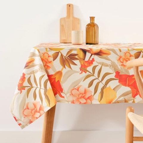 Belum Tischdecke mit Fleckenabweisend, Größe 300 x 155 cm, extraweich, Mehrfarbig, 100, Stoff 100% Bio-Baumwolle, Modell 0120-384