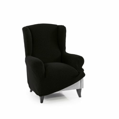 SOFASKINS® Sofabezug für 1-Sitzer, super elastisch, Sofabezug mit einzigartigem Design, atmungsaktiv und langlebig, einfach anzubringen, Größe 70-110 cm, Schwarz